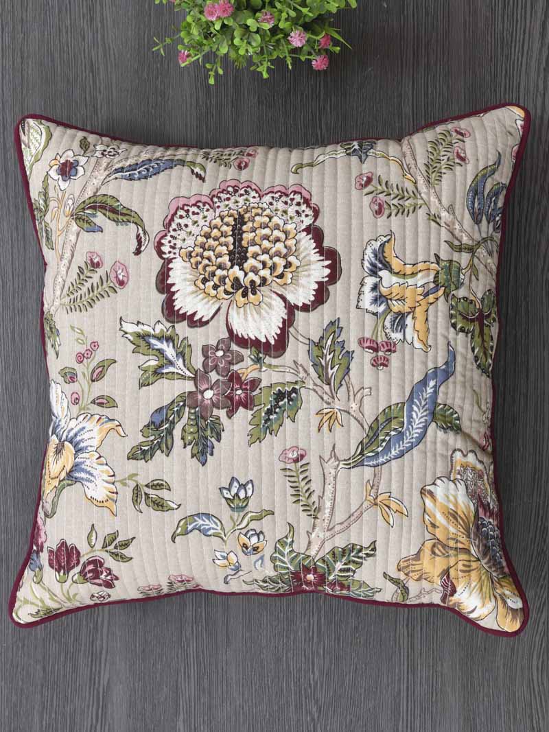 Cushion Covers Set of 5; Multicolor Flowers