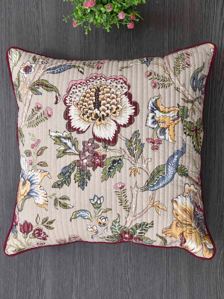 Cushion Covers Set of 5; Multicolor Flowers