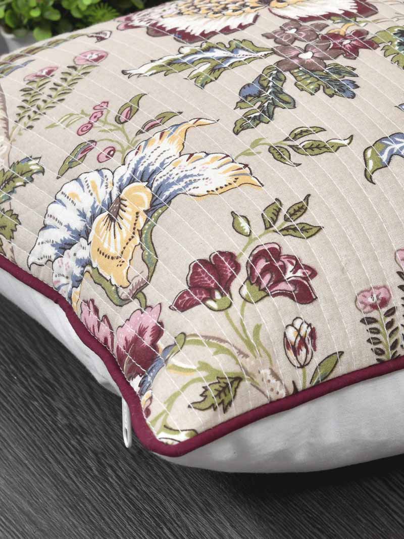 Cushion Covers Set of 5; Multicolor Flowers
