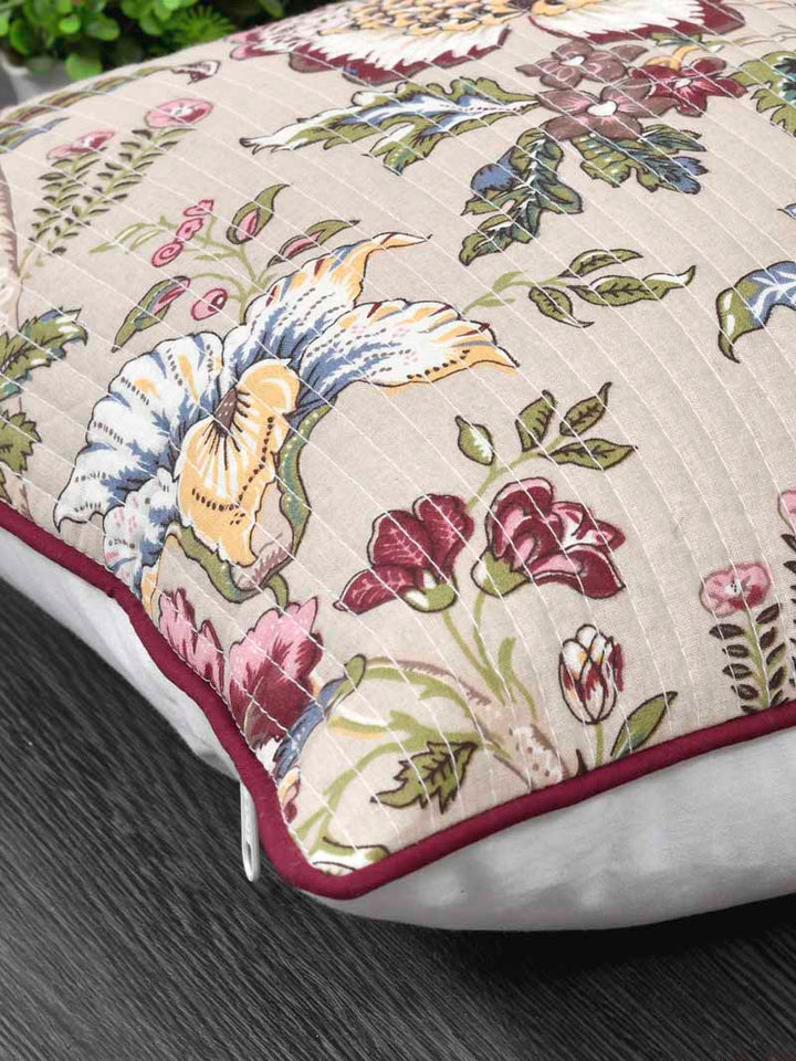 Cushion Covers Set of 5; Multicolor Flowers