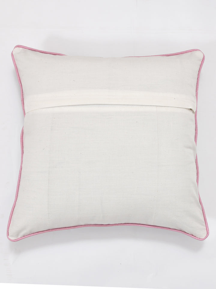 Cushion Covers Set of 2; Light Orange Flowers