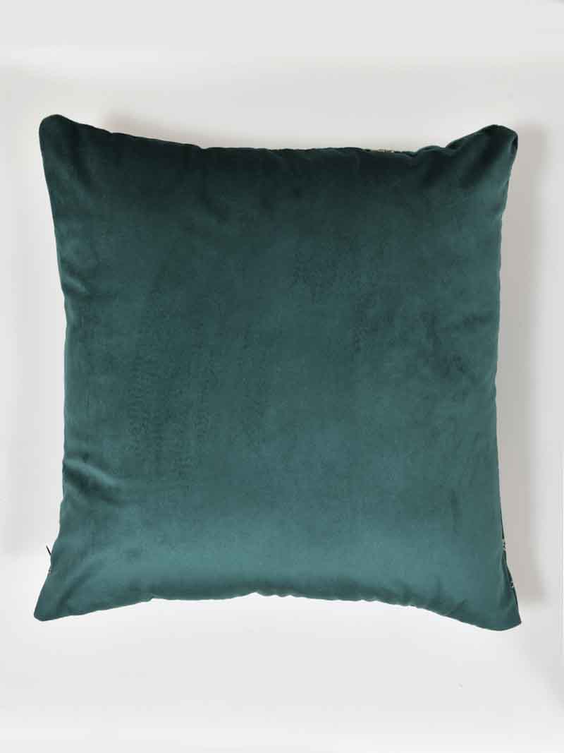 Velvet Cushion Covers; Set of 2; Leopard On Green