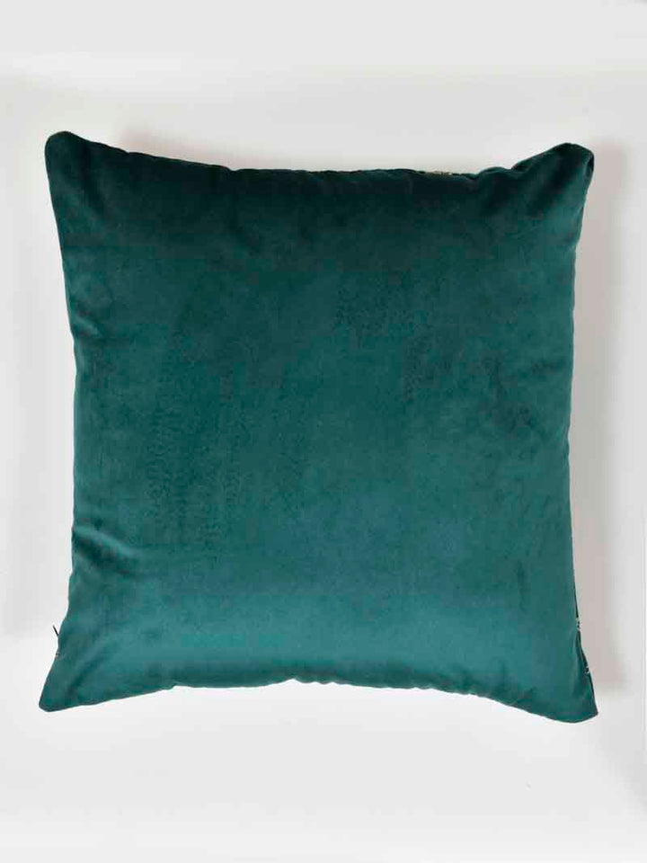 Velvet Cushion Covers; Set of 2; Leopard On Green