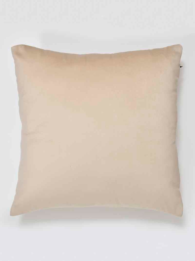 Velvet Cushion Covers; Set of 2; Geometric On Cream