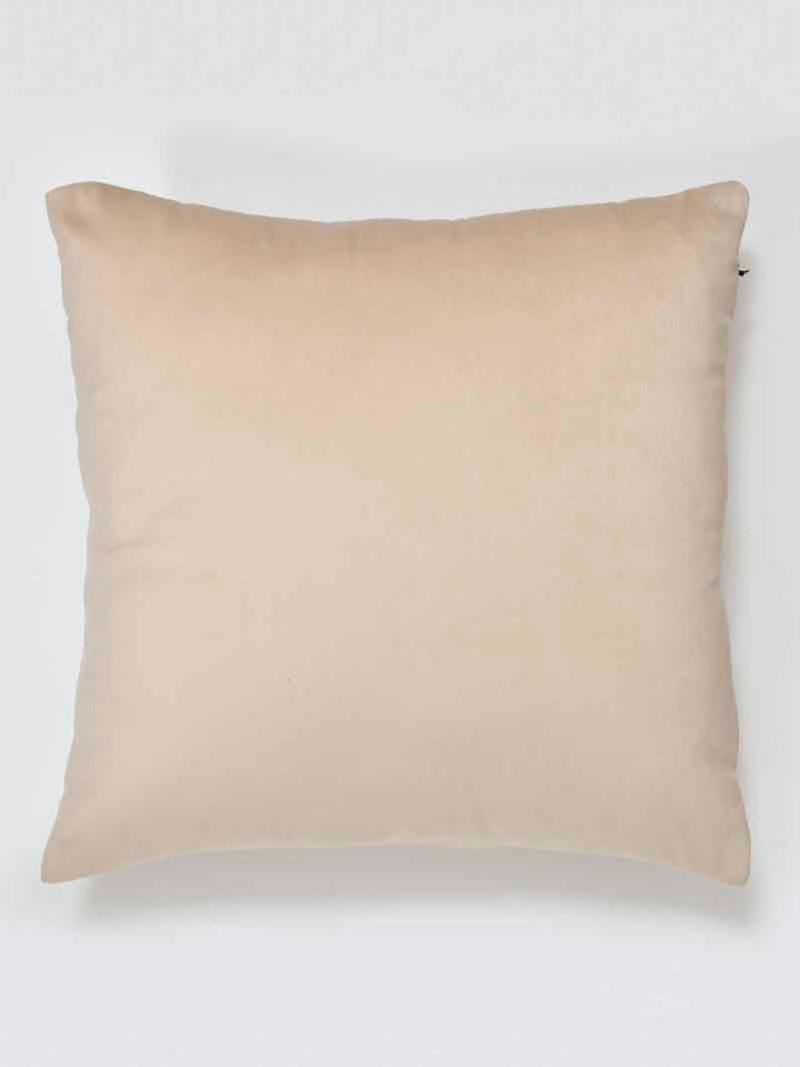 Velvet Cushion Covers; Set of 2; Geometric On Cream