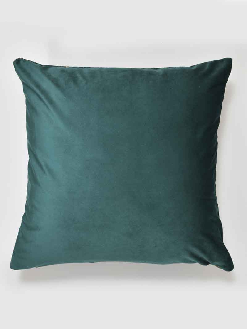 Velvet Cushion Covers; Set of 2; Zebra On Green