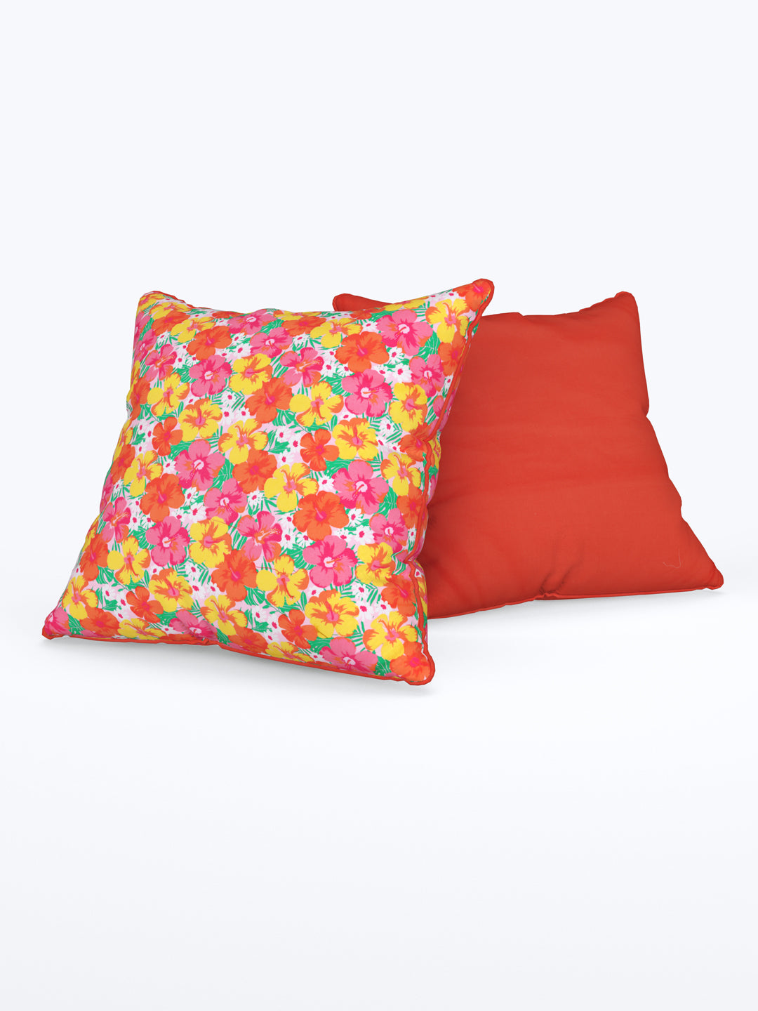 Cushion Covers Set of 2; Multicolor Flowers