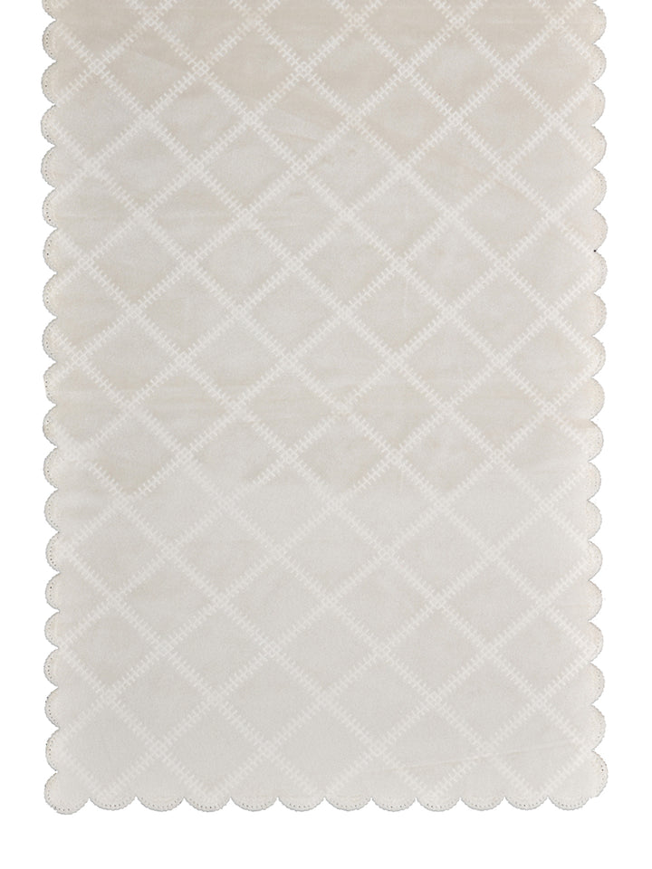 Table Runner; 15x72 Inches; Quilted White