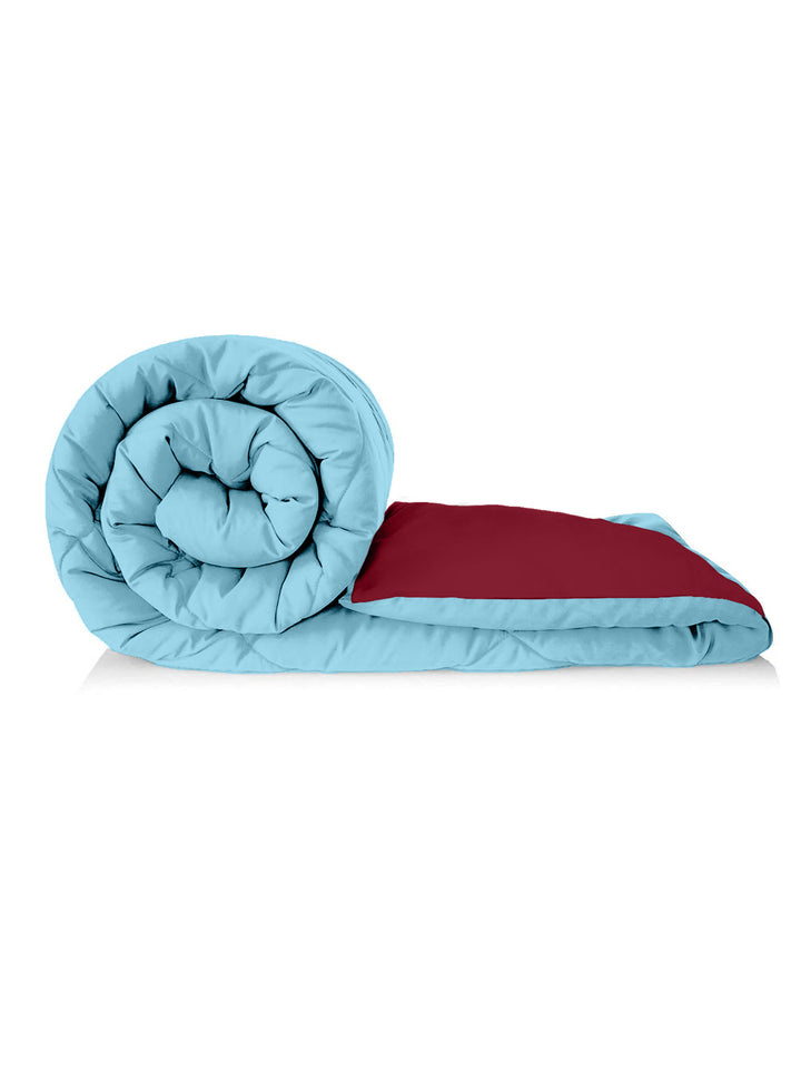 250GSM Reversible Double Bed King Size Comforter; 90x100 Inches; Aqua & Maroon