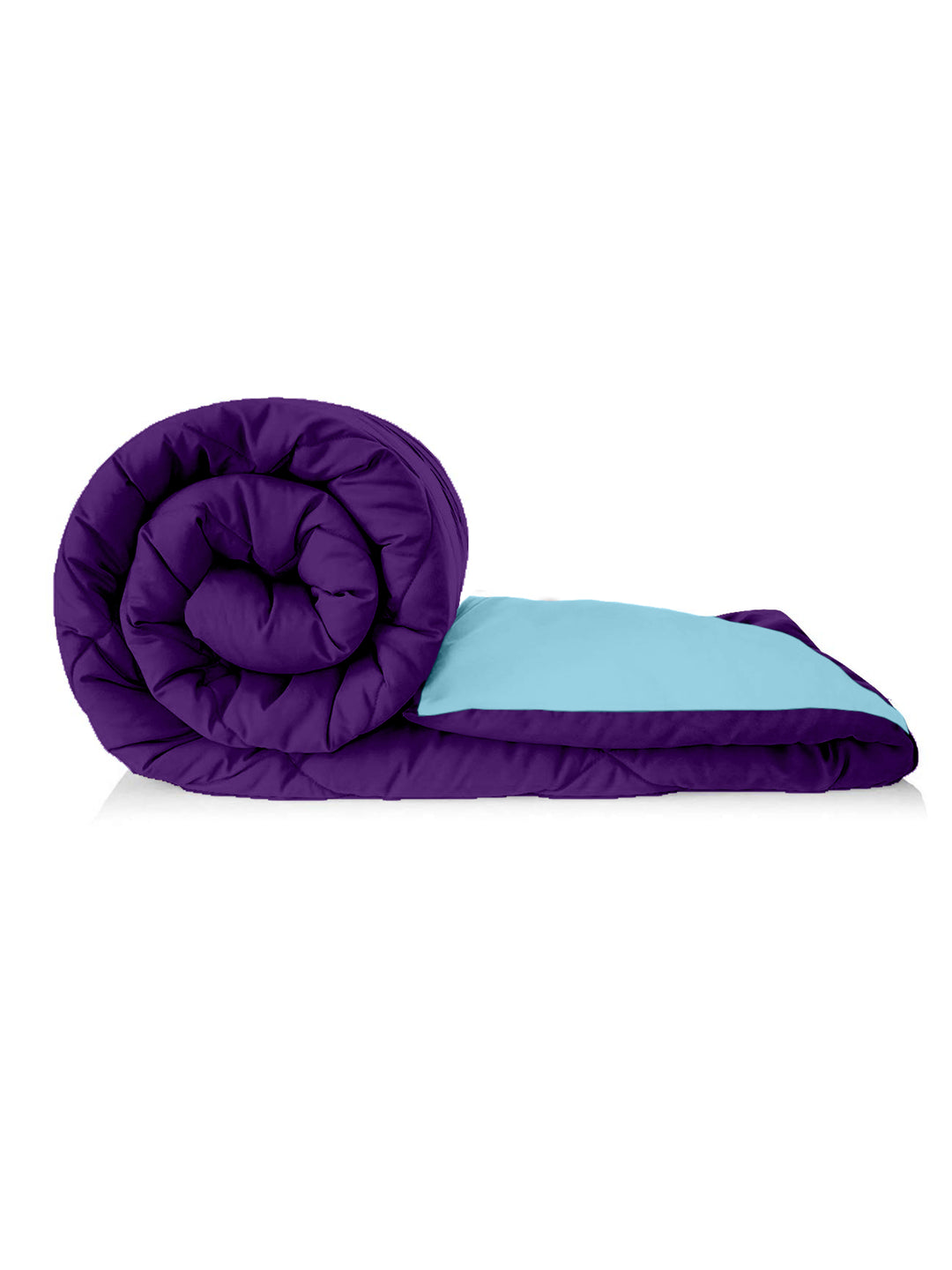 250GMS Reversible Double Bed King Size Comforter; 90x100 Inches; Aqua & Purple