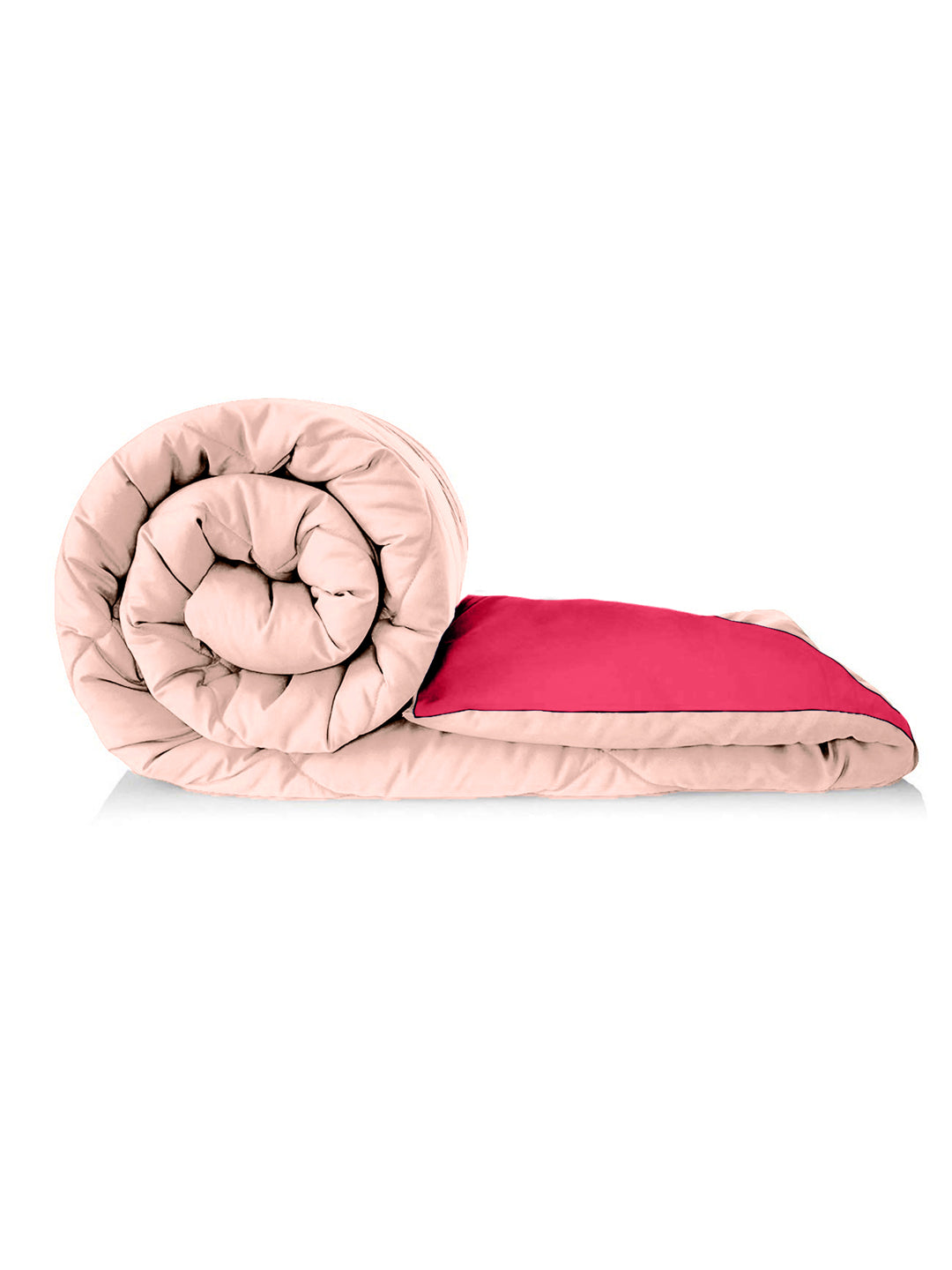 Reversible Single Bed Comforter 200 GSM 60x90 Inches (Peach & Pink)