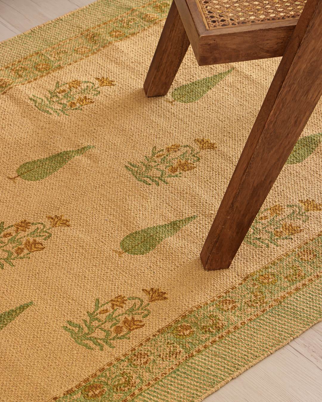 Hand Block Print Dari Carpet 3x5 Feet – Desert Meadow Rug with Tassels
