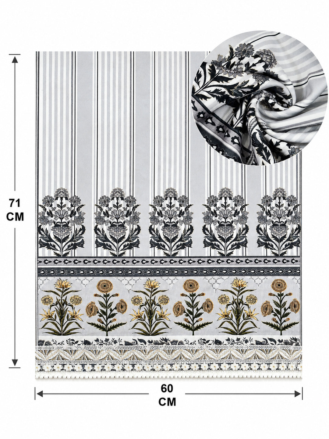 Velvet Sofa Mat 1 Seater Back & Seat | Heritage Stripe - Pearl Grey