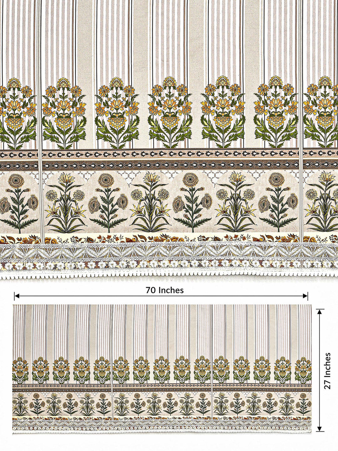 Suede Velvet Sofa Mat | Anti Skid & Machine Washable Sofa Cover Protector | Heritage Stripe - Natural Beige