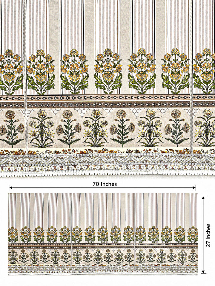 Suede Velvet Sofa Mat | Anti Skid & Machine Washable Sofa Cover Protector | Heritage Stripe - Natural Beige