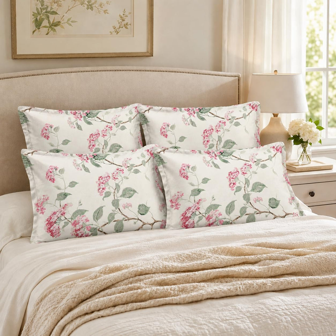 100% Cotton Pillow Covers Set of 4, Blush Ivory, 17x 27 Inch