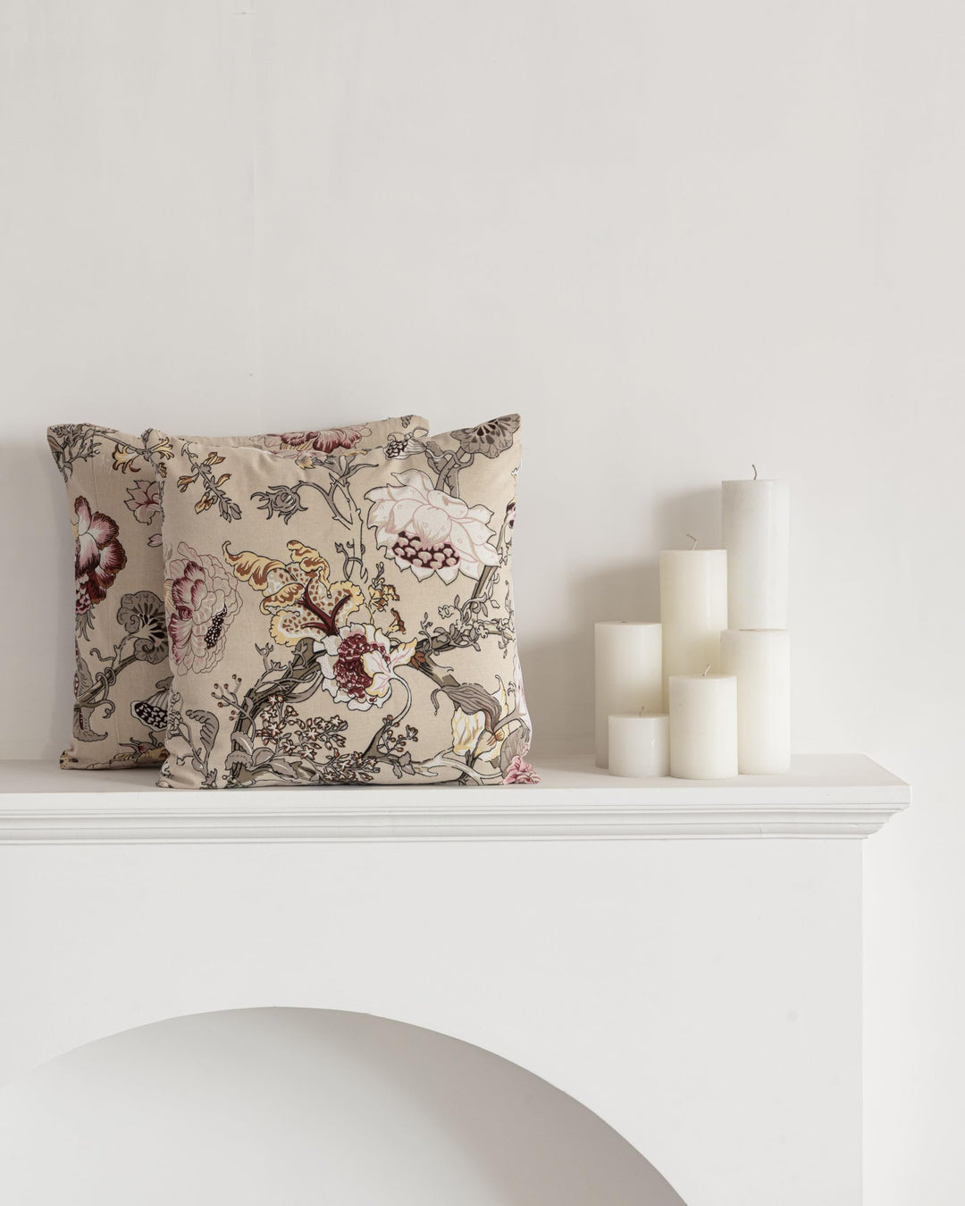 Premium Cotton Decorative Throw Cushion Covers for Sofa Living Room ; Set of 2; 18x18 Inches; Beloved Blossoms