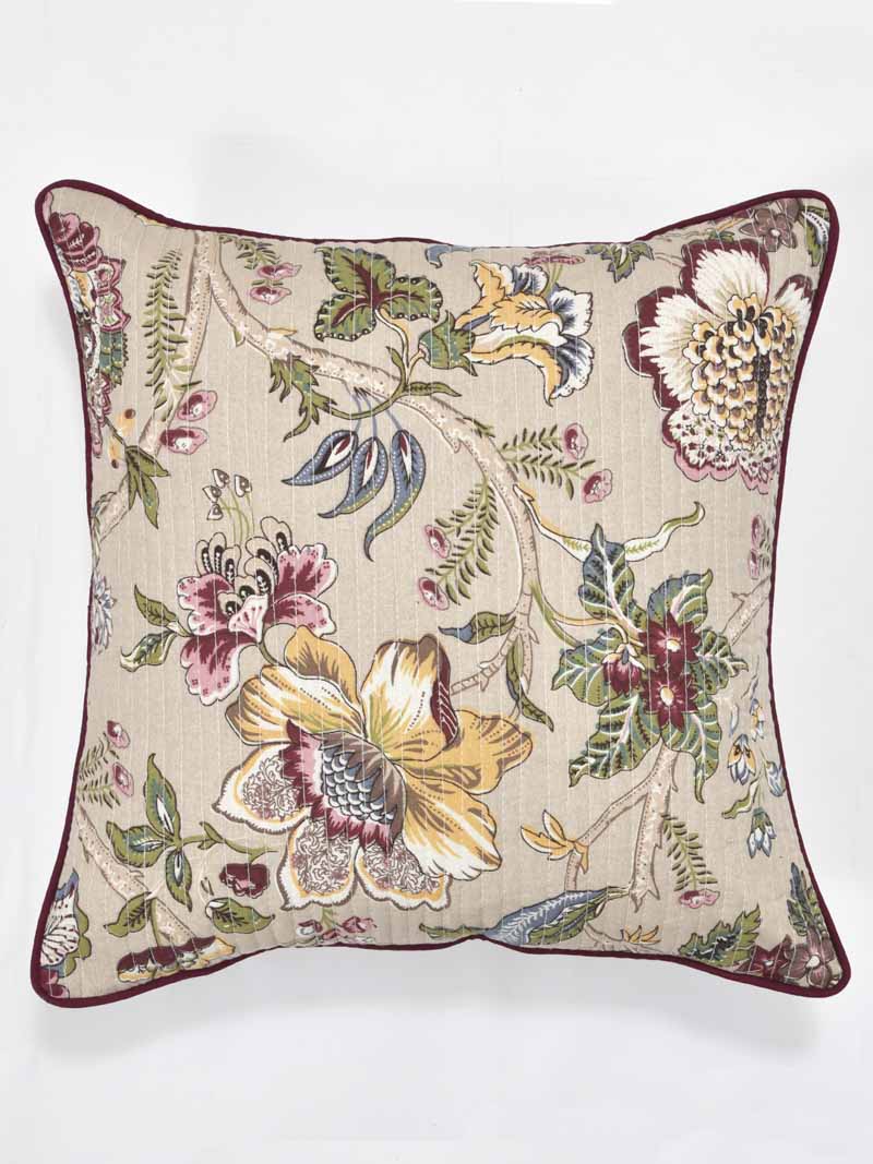 Cushion Covers Set of 5; Multicolor Flowers