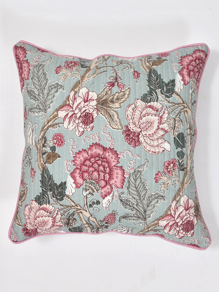 Cushion Covers Set of 5; Pink Maroon Flowers