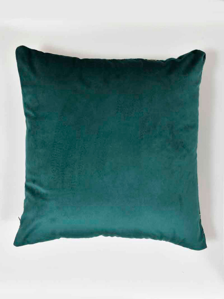 Velvet Cushion Covers; Set of 3; Leopard On Green