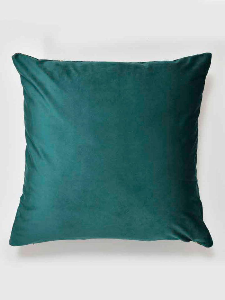 Velvet Cushion Covers; Set of 3; Zebra On Green