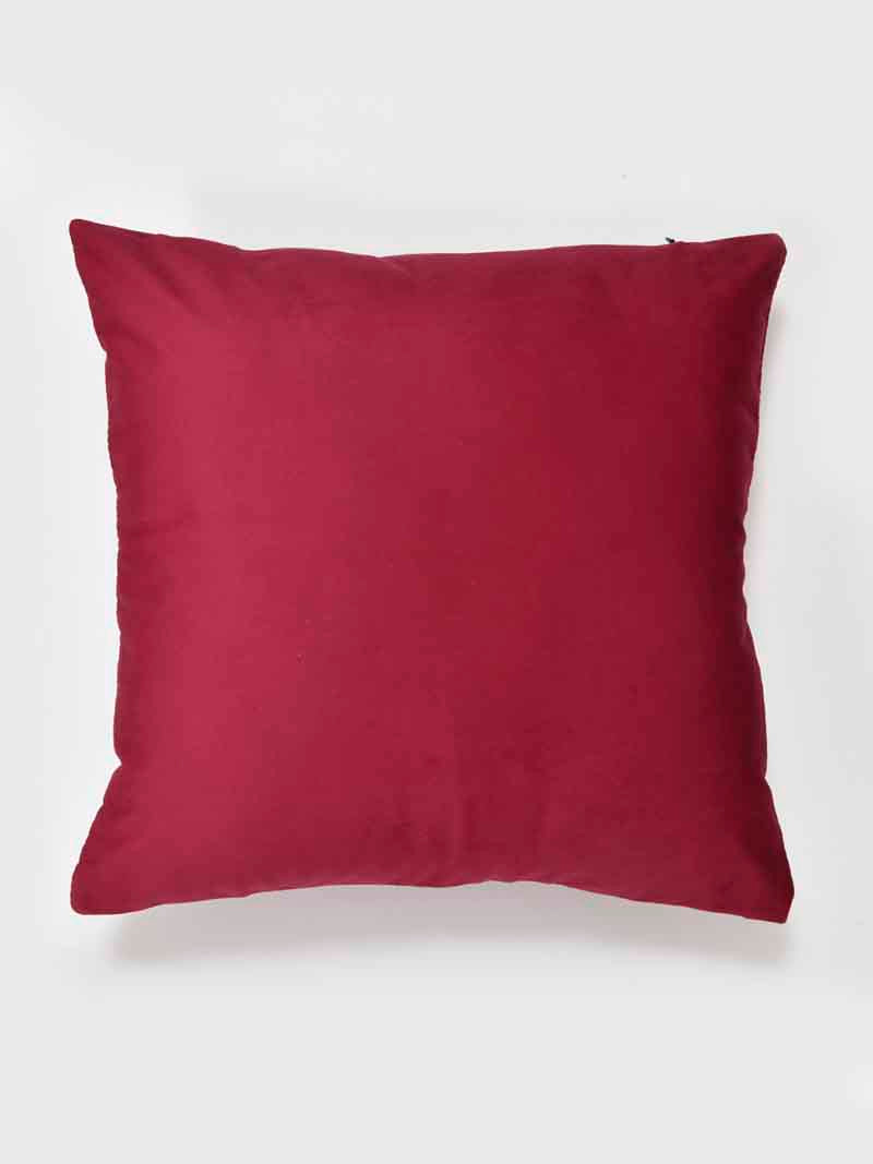 Velvet Cushion Covers; Set of 2; Butterfly On Red