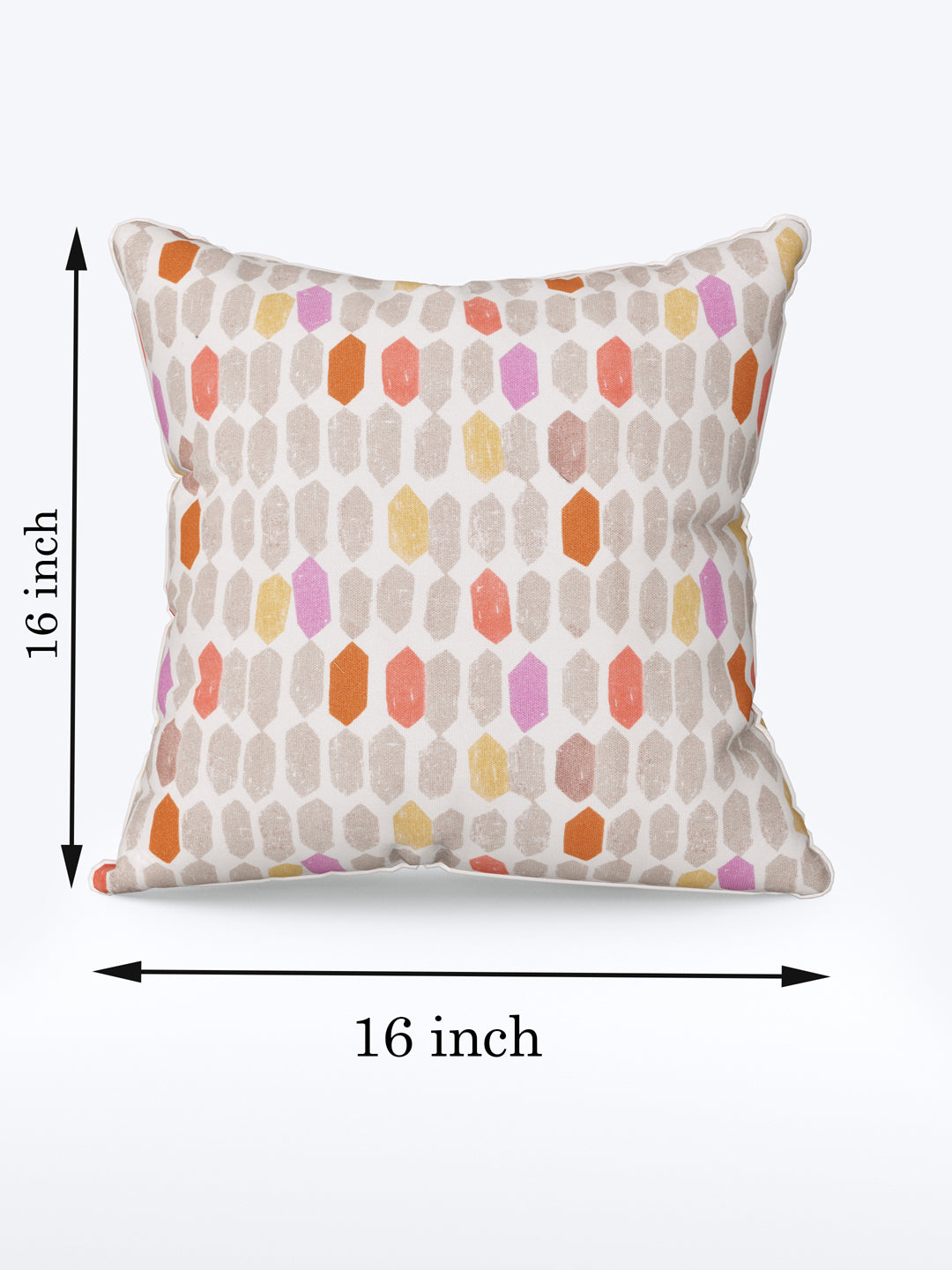 Cushion Cover Set Of 5; Multicolor Hexagons