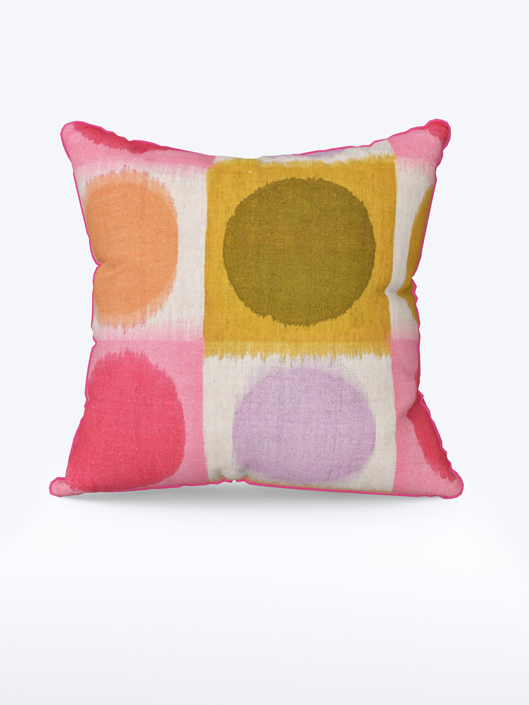 Cushion Cover Set Of 5; Multicolor Circles