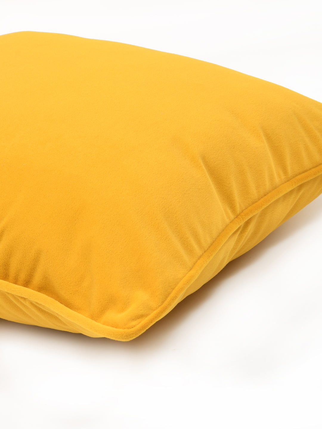 Velvet Cushion Covers; Set of 5; Amber Yellow