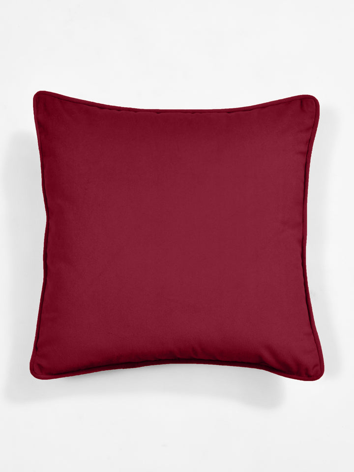 Velvet Cushion Covers; Set of 5; Burgundy Maroon