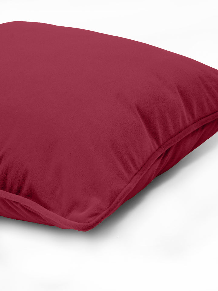 Velvet Cushion Covers; Set of 5; Burgundy Maroon