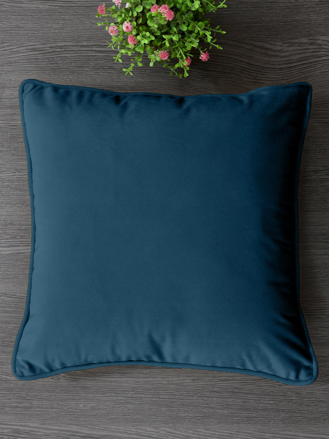 Velvet Cushion Covers; Set of 3; Aegean Blue