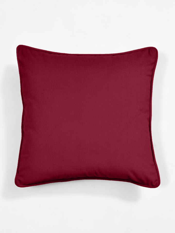 Velvet Cushion Covers; Set of 3; Burgundy Maroon