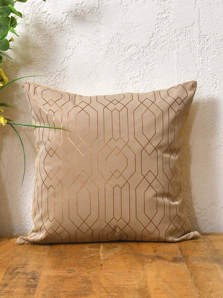 Cushion Covers Set Of 5; Golden On Taupe