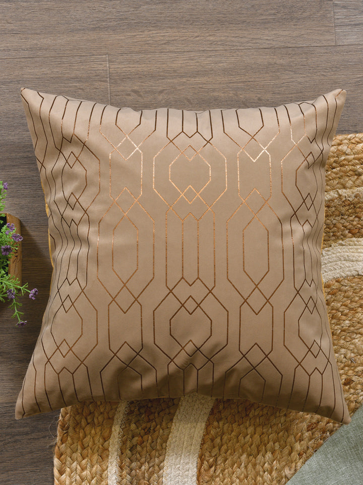 Cushion Covers Set Of 5; Golden On Taupe