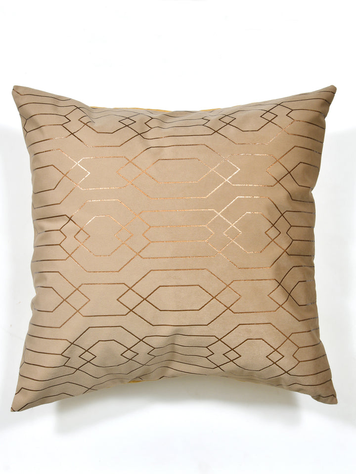 Cushion Covers Set Of 5; Golden On Taupe