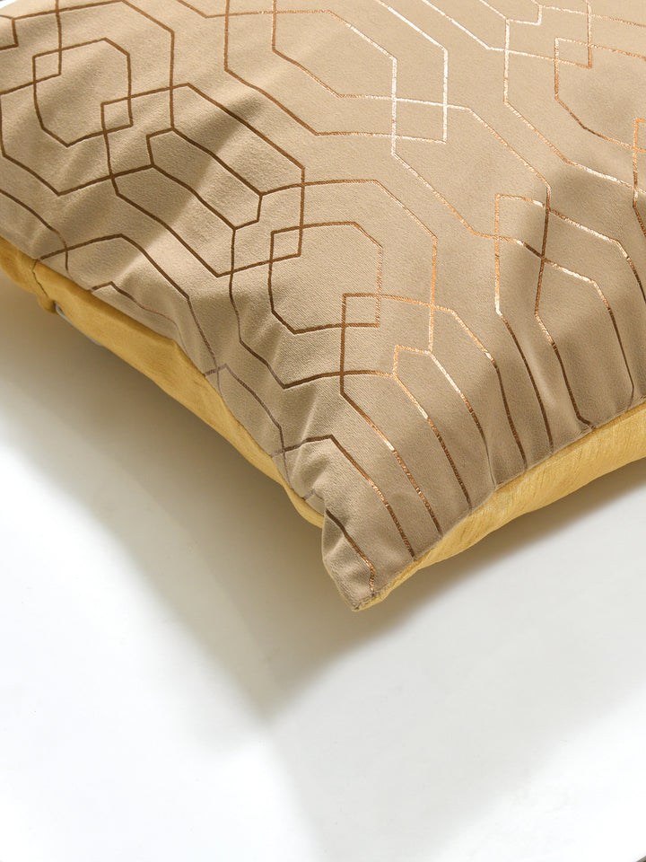 Cushion Covers Set Of 5; Golden On Taupe