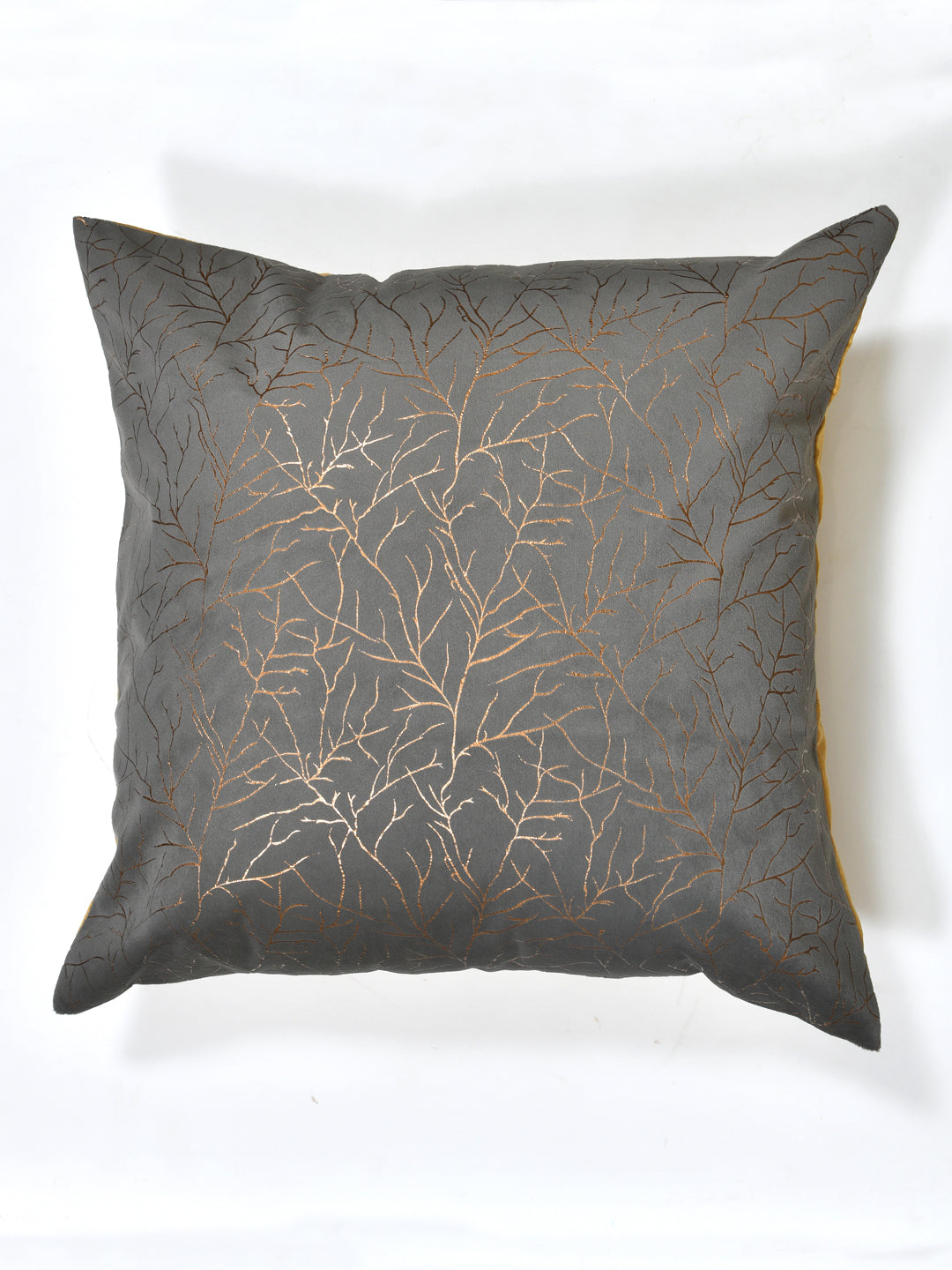 Cushion Covers Set Of 5; Golden On Grey