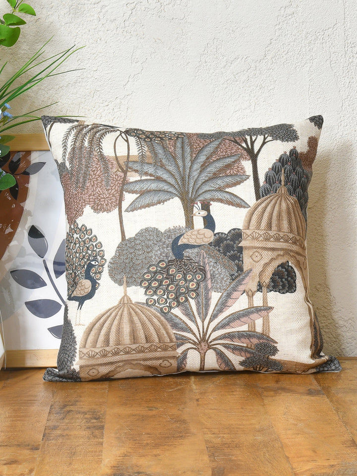 Cushion Covers Set Of 5; Peacock With Tree