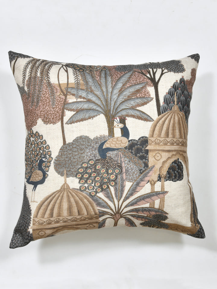 Cushion Covers Set Of 5; Peacock With Tree