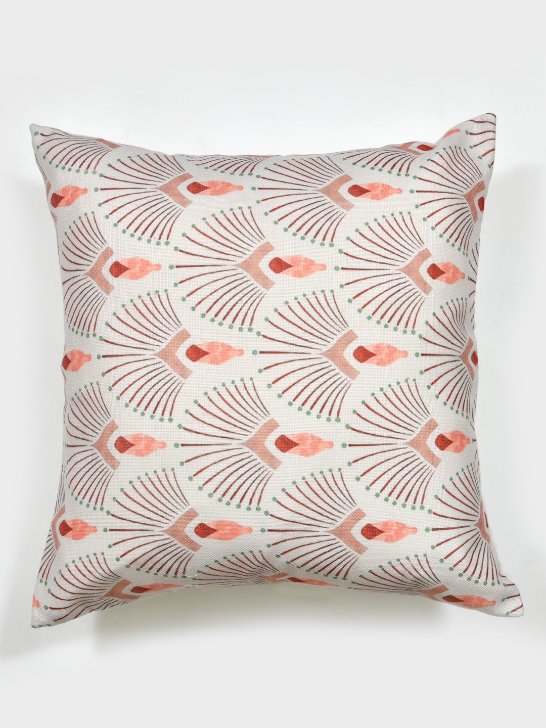 Cushion Covers Set Of 2; Peach On White