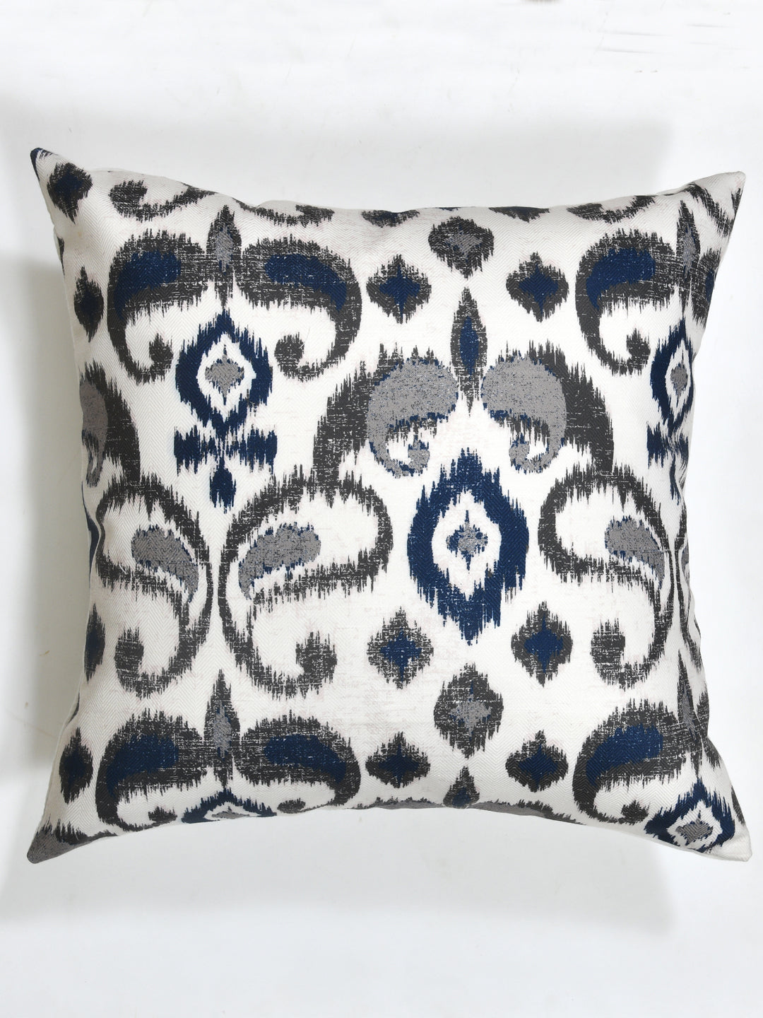 Cushion Covers Set Of 2; Blue Grey On White