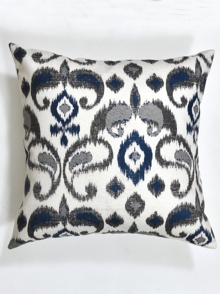 Cushion Covers Set Of 2; Blue Grey On White