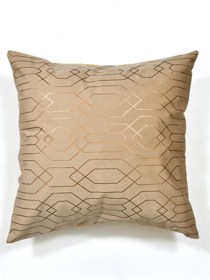 Cushion Covers Set Of 2; Golden On Taupe