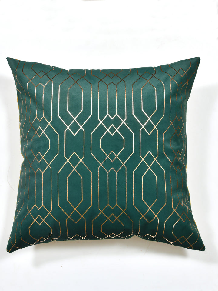 Cushion Covers Set Of 2; Golden On Green