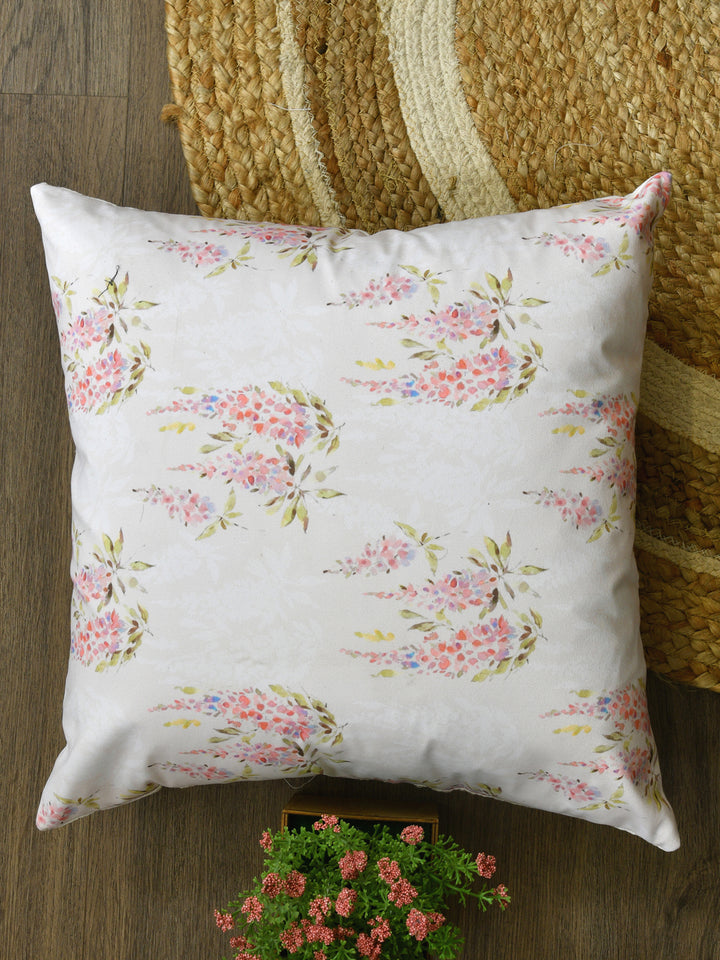 Cushion Covers Set Of 2; Pink Green Leaves