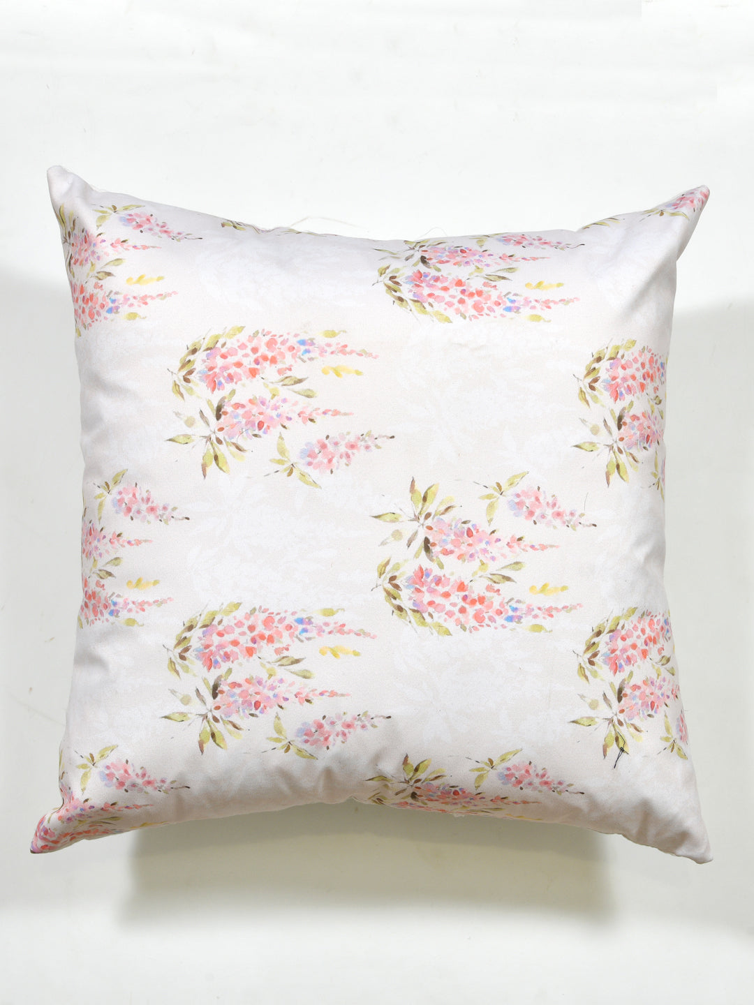Cushion Covers Set Of 2; Pink Green Leaves