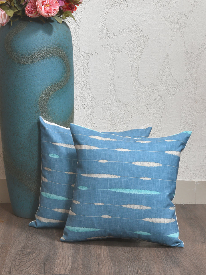 Cushion Covers Set Of 2; Denim Blue