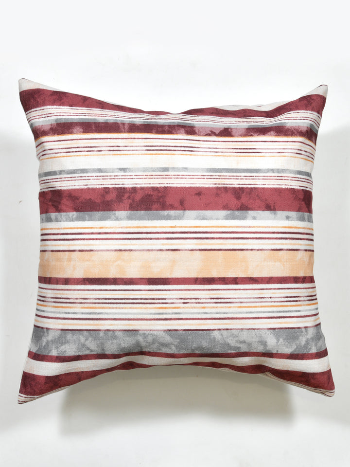 Cushion Covers Set Of 2; Maroon Grey Stripes