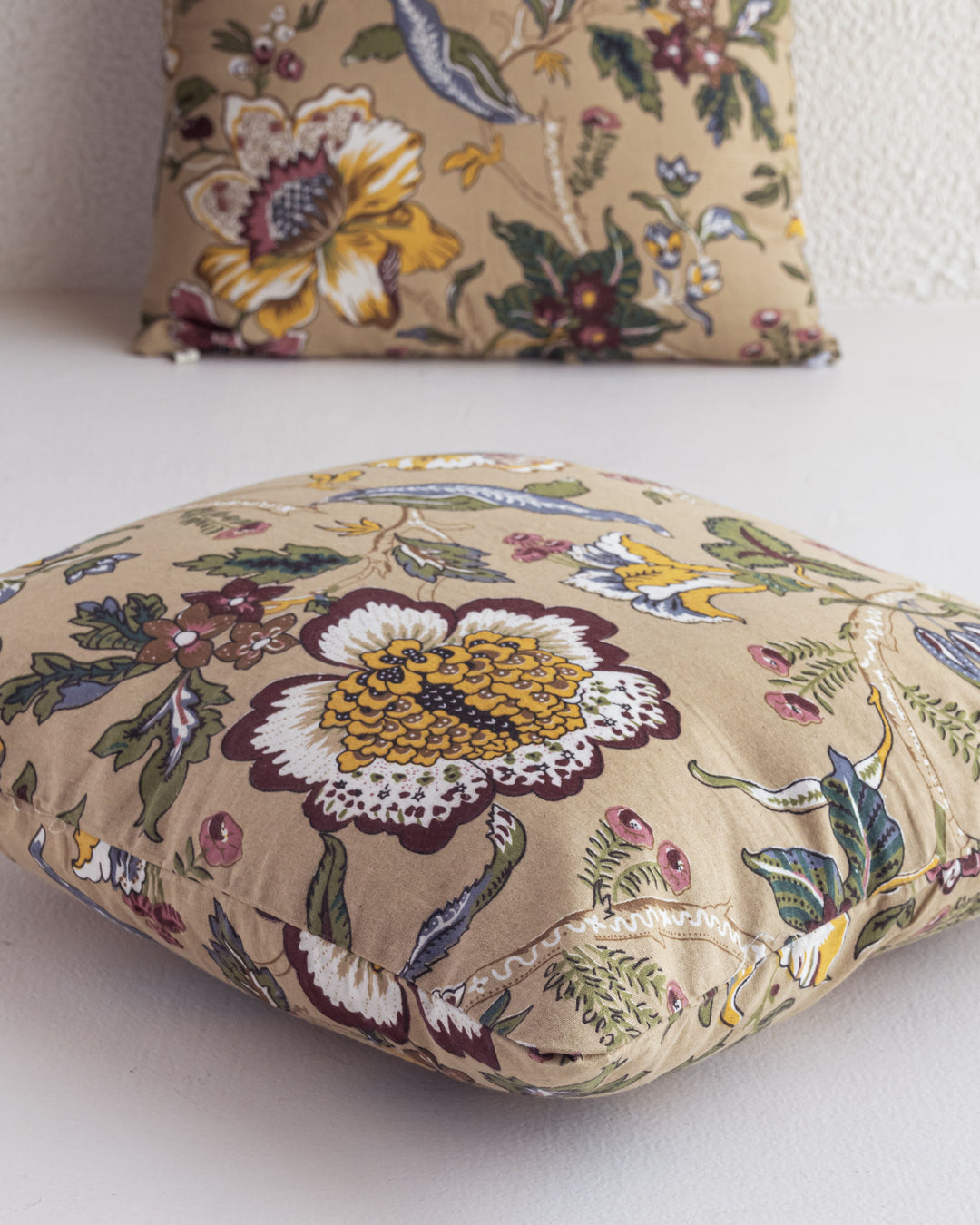 The Home Story Premium Cotton Decorative Throw Cushion Covers For Sofa Living Room ; Set Of 2; 16x16 Inches; Floral Fushion